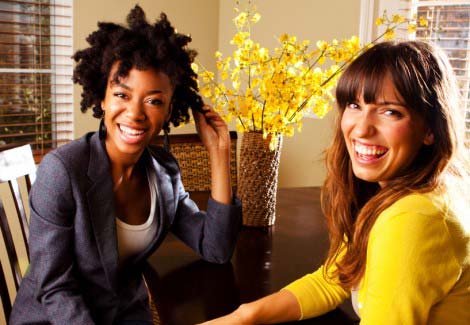 Young Women with Flowers