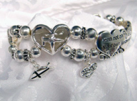 Trust God Beaded Charm Bracelet